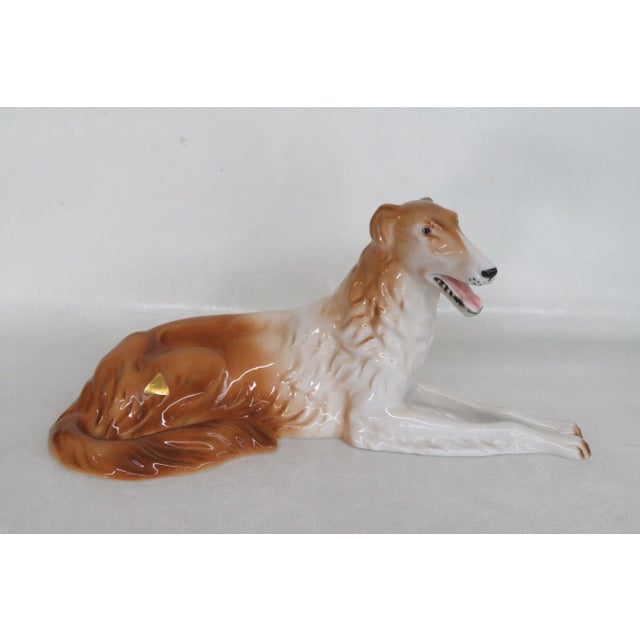 Brown Royal Dux Porcelain Borzoi Hound Dog Czech Republic Figurine For Sale - Image 8 of 11