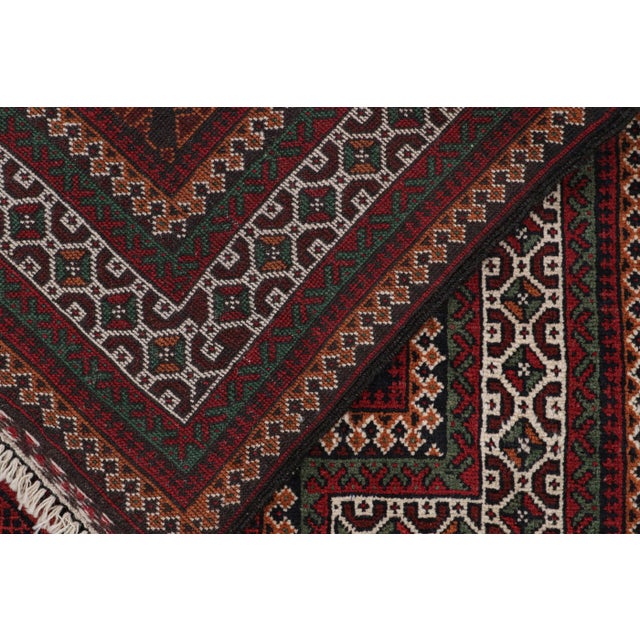 Textile Rug & Kilim’s Baluch Tribal Rug in Red With Mihrab Geometric Patterns For Sale - Image 7 of 8