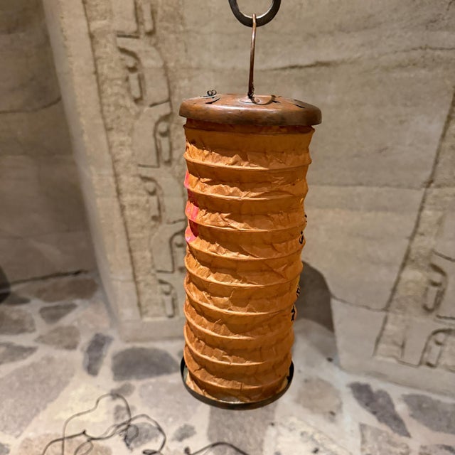 Antique Japanese Foldable Paper Candle Chochin or Odawara Lantern For Sale - Image 17 of 17