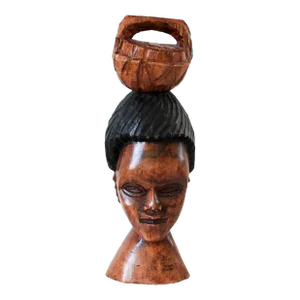 Mid Century Hand Carved African Female Bust