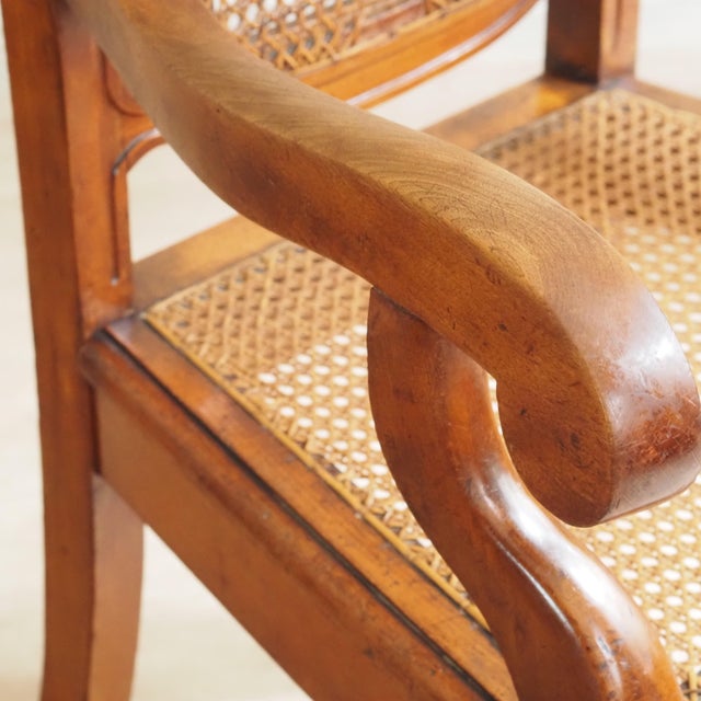 Wood Art Nouveau Armchair in Walnut with Viennese Caning, 1900 For Sale - Image 7 of 12