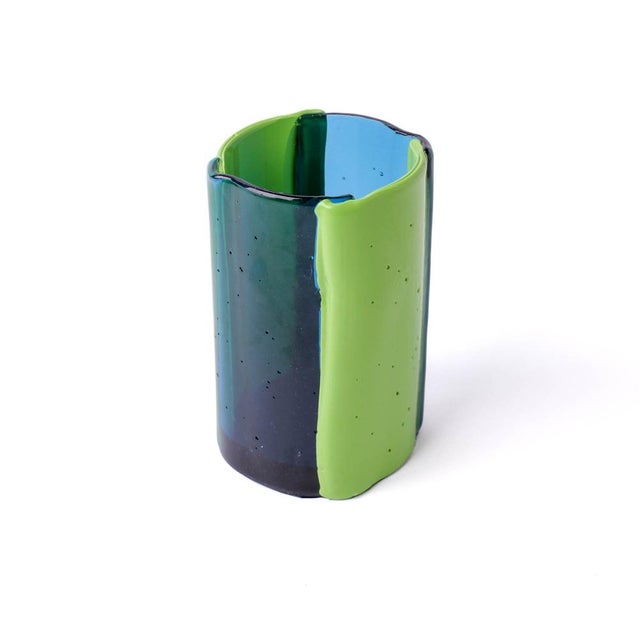 Plastic Four Lines Vase in Clear Light Blue by Enzo Mari for Corsi Design Factory For Sale - Image 7 of 7