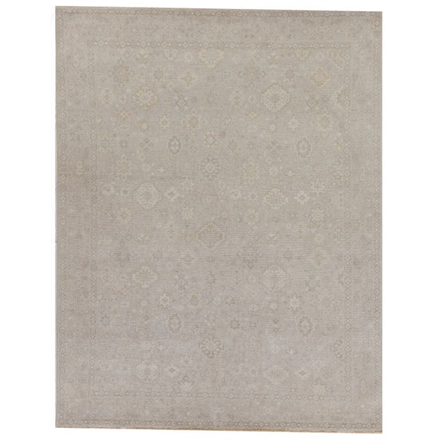 Beige Vith Beige Hand knotted Wool Area Rug - 8'x10' For Sale - Image 8 of 8