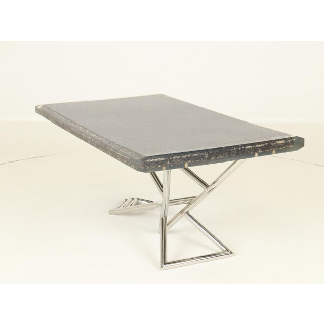 Coffee Table with Embedded Ants Nest in Resin and Stainless Steel by Bruno Helgen, Bali, 2000s For Sale - Image 4 of 18