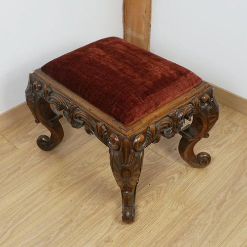 Mid-19th Century Stool in Walnut For Sale - Image 6 of 7