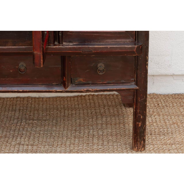 Chinese 19th Century Chinese Painted & Lacquered Armoire For Sale - Image 3 of 11