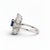 Mid 20th Century Vintage Modernist Natural Sapphire and Diamond - 18k White Gold Ring, Size 6.75 For Sale - Image 5 of 6