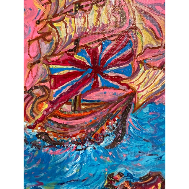 2020s Serg Graff “Manifesto” Original Painting, Fantasy Ship Seascape, Nautical Art For Sale - Image 5 of 11