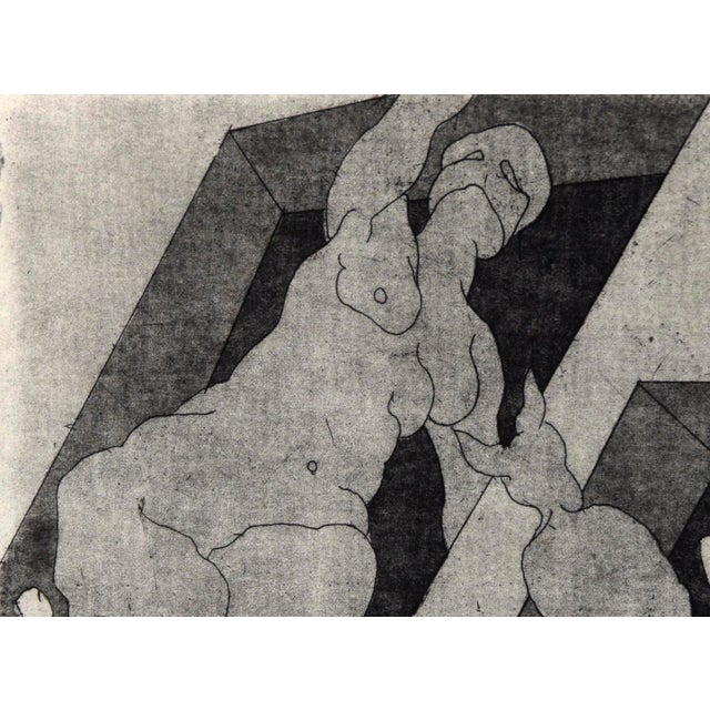 "My Bedroom Windows in the Middle of the Night" Etching in Ink on Paper, #13/25 by Ernesto Lombardi For Sale - Image 4 of 7