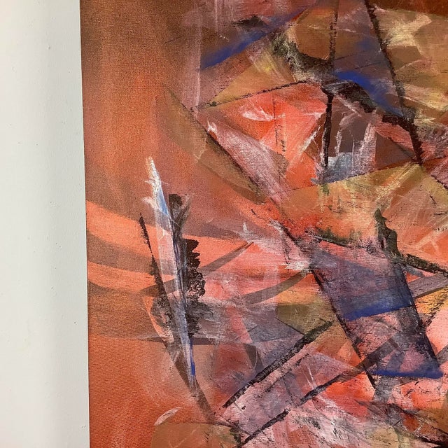 Red Contemporary Modern Abstract Painting For Sale - Image 8 of 13