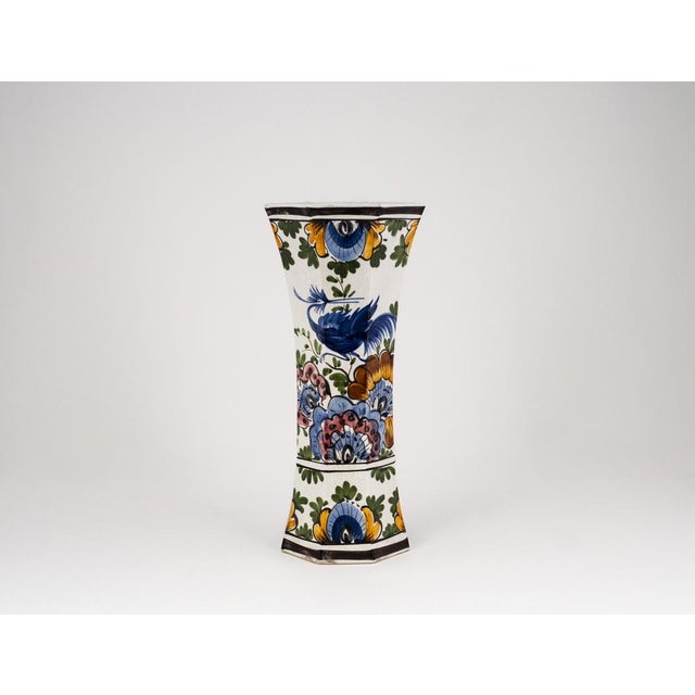 Vintage Polychrome Garniture Set by Oud Delft, 1940s, Set of 3 For Sale - Image 9 of 18