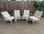 Mid-Century Modern Vintage 1950s Woodward Style Wrought Iron White Chantilly Rose Pattern Set of 5 With Water Proof Cushion Patio Furniture For Sale - Image 3 of 7
