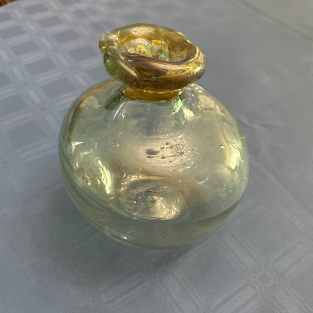 Peter Bramhall Art Glass Hand Blown Orb Vase Signed Bramhall For Sale - Image 10 of 11