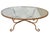 Late 20th Century Hollywood Regency Gilt Wrought Iron Glass Top Oval Cocktail Table For Sale - Image 4 of 16