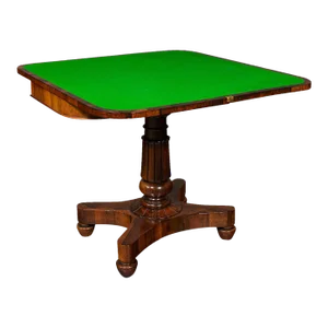 1830s Antique William IV English Fold-Over Card Table