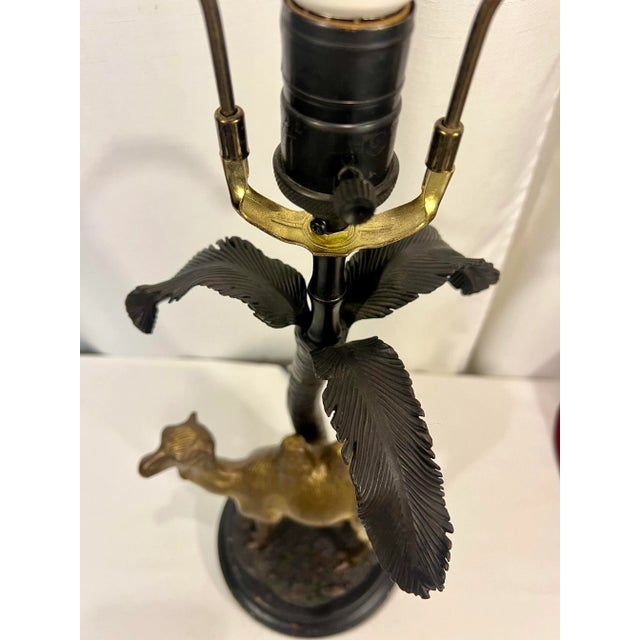Maitland - Smith Chic Vintage Maitland-Smith Style Orientalist Brass and Bronze Camel Table Lamp by Oriental Accents For Sale - Image 4 of 9