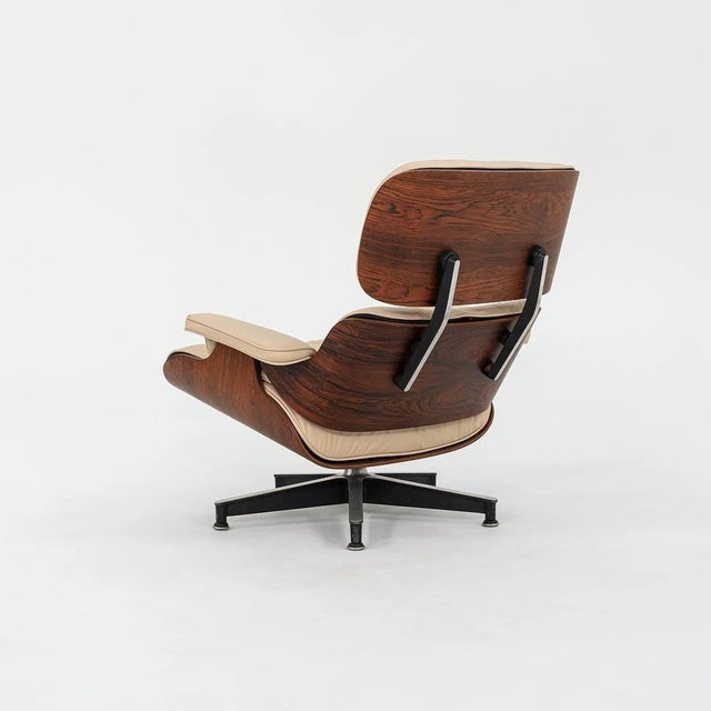 1958 Original Eames for Herman Miller Lounge Chair & Ottoman in Brazilian Rosewood & Tan Leather For Sale - Image 11 of 12
