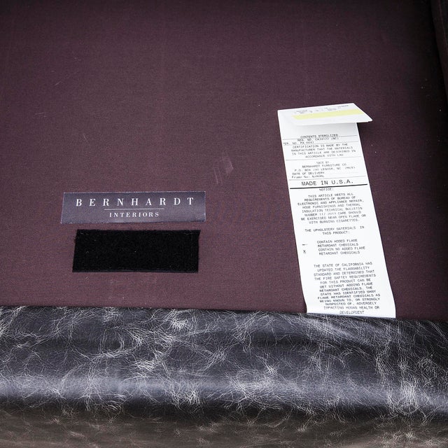 Bernhardt "Delano" Leather Club Chairs With Swivel Base - Set of 2 For Sale - Image 11 of 12