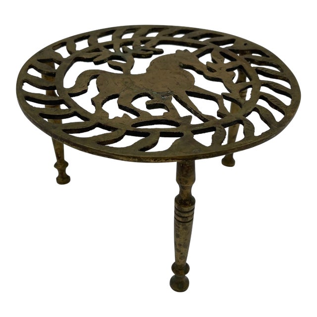 Late 19th Century English Brass Trivet Stand For Sale