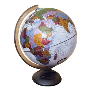 Vintage Replogle Traveler Globe in Blue, Circa 1990s For Sale