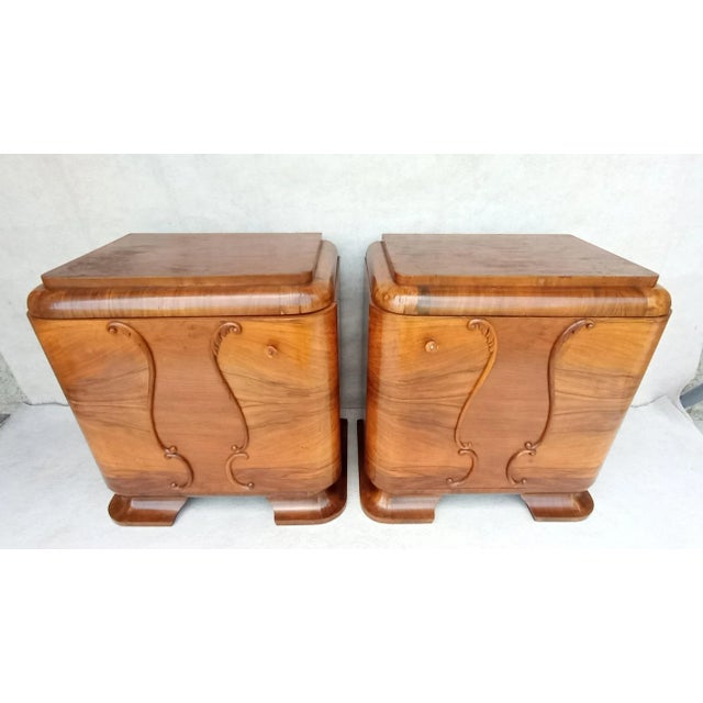 Art Deco Bedside Tables by Jindrich Halabala for Up Závody, 1930s, Set of 2 For Sale - Image 16 of 16