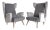 Set of Grey Velvet Chairs in the style of Gio Ponti, 1950s For Sale