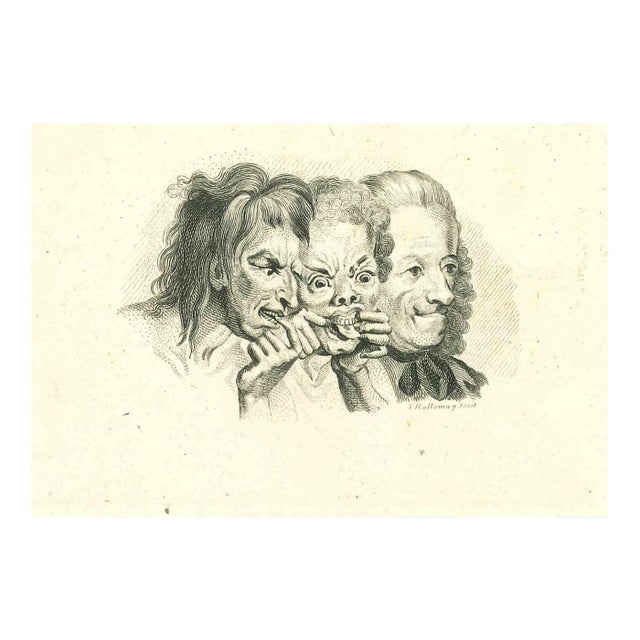 Thomas Holloway, Three Grotesque Characters, Original Etching, 1810 For Sale