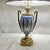 French Vintage Gilt Bronze and French Porcelain Lamp Pair With Silk Shades For Sale - Image 3 of 12