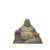 1990s Fade Color Rustic Wood Sitting Happy Laughing Buddha Statue For Sale - Image 5 of 5