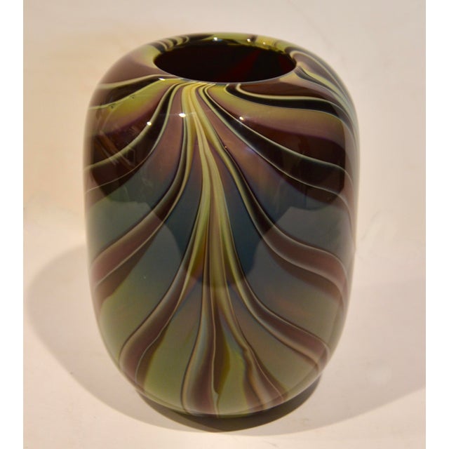 Antonio Salviati Stunning Murano Italian Glass Vase For Sale - Image 4 of 7