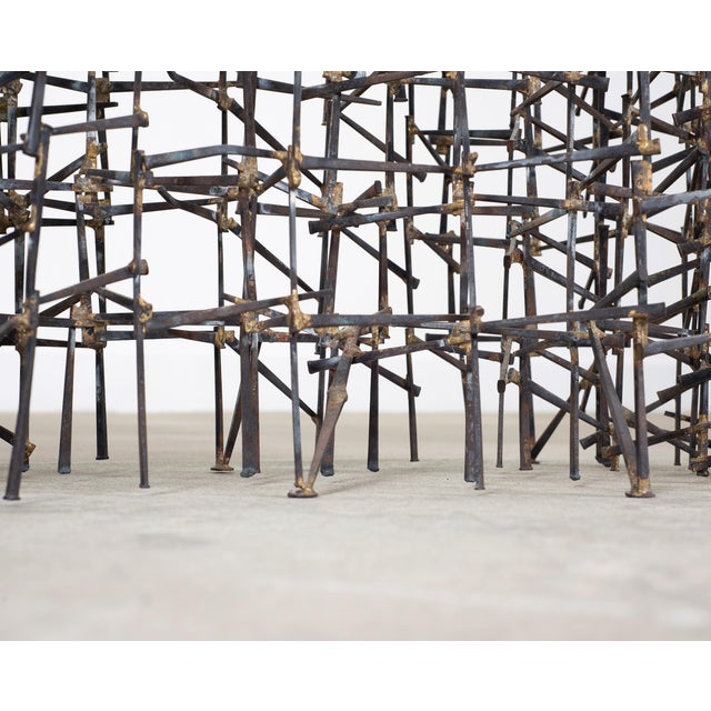 Marc Weinstein Attributed Brutalist Welded Nails Cocktail Table For Sale - Image 17 of 18
