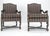 Pair of Carved Bases & Arms Striped Upholstery Fire Side Arm Lounge Chairs MINT! For Sale - Image 6 of 18