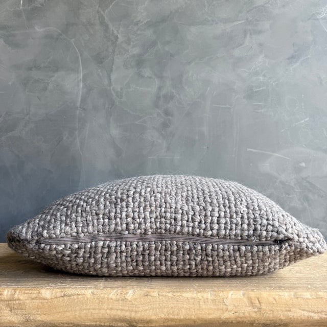 Amari Wool Pillow - Dark Grey For Sale - Image 4 of 6
