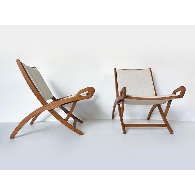 Mid-Century Modern Ninfea Folding Armchairs attributed to Gio Ponti, 1950s, Set of 2 For Sale - Image 3 of 18