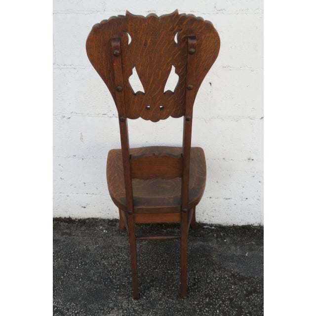 Michigan Chair Co Early 1880s Gothic Carved Side Accent Desk Chair 6123 For Sale - Image 4 of 11