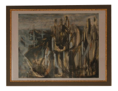 Bernard Mandeville, Le Port, 1977, Pastel on Paper, Framed