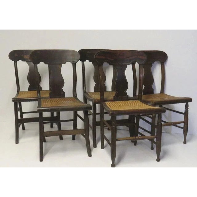 American Country Faux Grain Painted Chairs - Set of 8 For Sale - Image 4 of 6