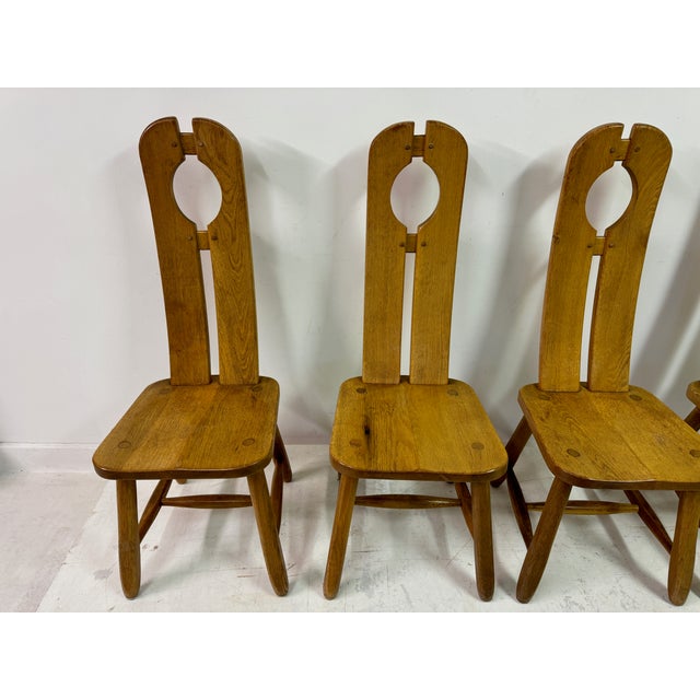 Oak Dining Chairs by De Puydt, 1960s, Set of 4 For Sale - Image 9 of 18