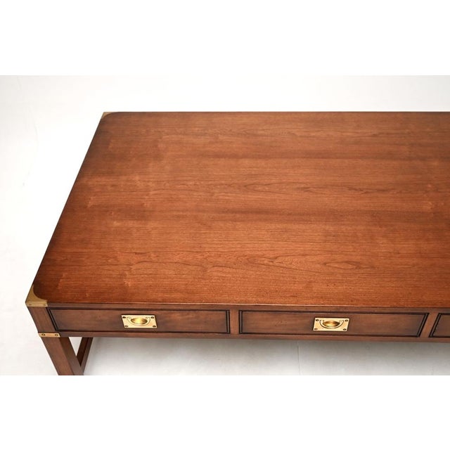 Large Antique Military Campaign Coffee Table, 1950s For Sale - Image 4 of 8