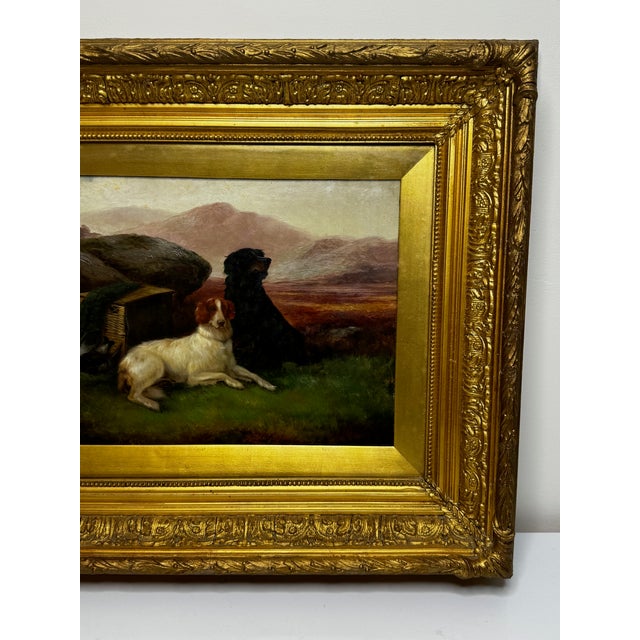 English Victorian Hunting Oil Painting “Game Dogs” – Robert Cleminson (1864–1903) Gilt Framed For Sale - Image 6 of 18