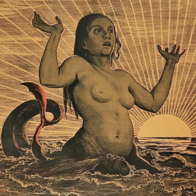 Hans Thoma, Mermaid, Color Lithograph, 1890, Framed For Sale - Image 4 of 5