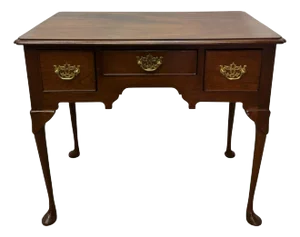 Vintage Traditional Chippendale Style Mahogany Lowboy / Chest of Drawers