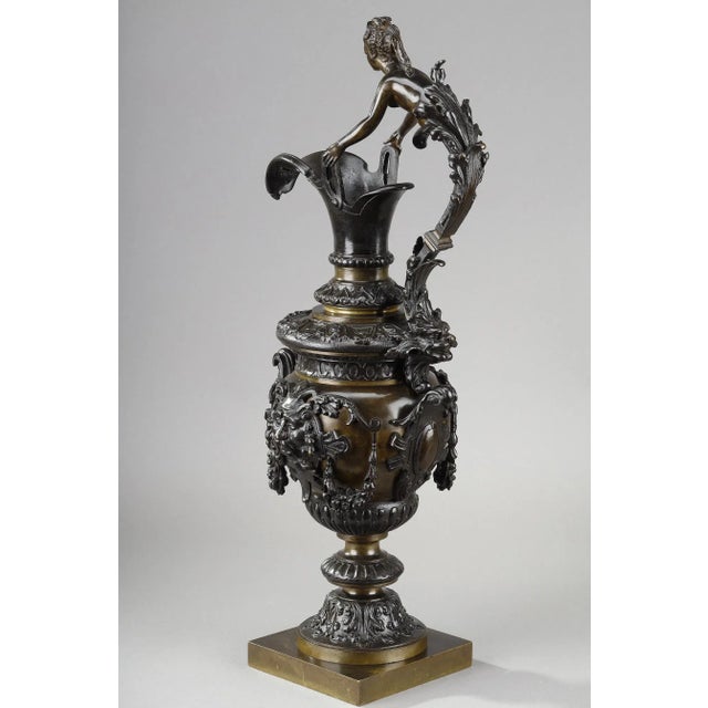 Metal Decorative Bronze Ewers in the Renaissance Style, Set of 2 For Sale - Image 7 of 18