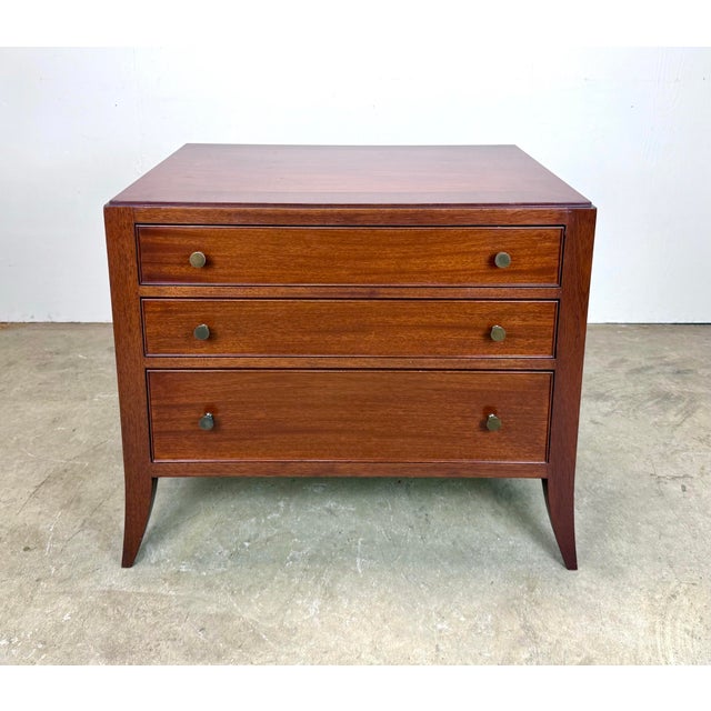 A beautifully designed, solid and well made mahogany 3-drawer commode, nightstand or side table very much styled after a...