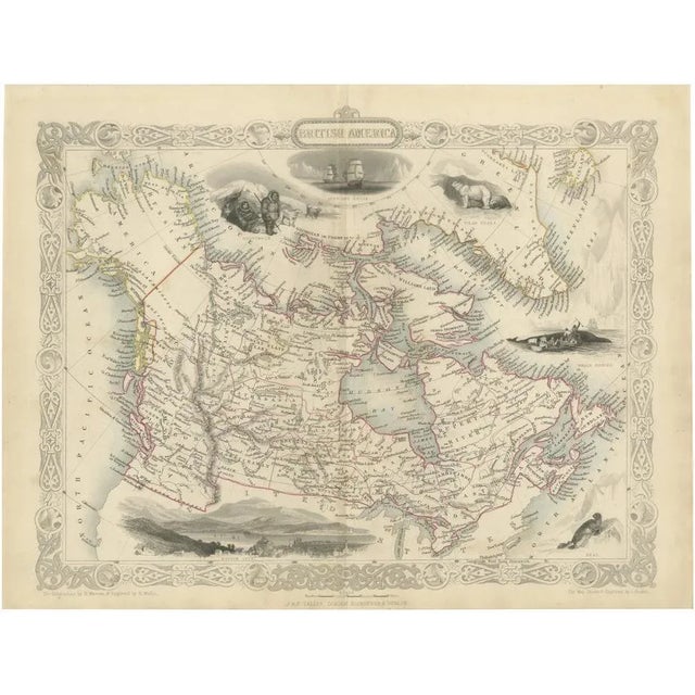 Map of British America with Arctic and Pacific Vignettes, 1800s For Sale - Image 6 of 6