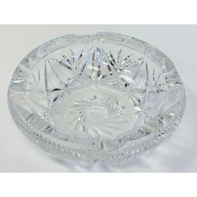 Glass Vintage Round Cut Glass Trinket Dish, Candy Dish or Ashtray For Sale - Image 7 of 7