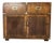 Vintage Lane Campaign Walnut Server Cabinet | Mid Century Modern Buffet | Brass Hardware Storage Cabinet For Sale