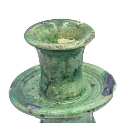 Moroccan Tamegroute Glazed Candlestick Holder For Sale - Image 4 of 6