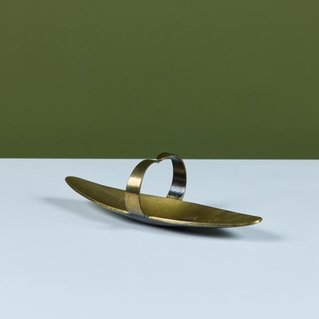 Brass Pal-Bell Brass Tray With Curved Handles For Sale - Image 8 of 12