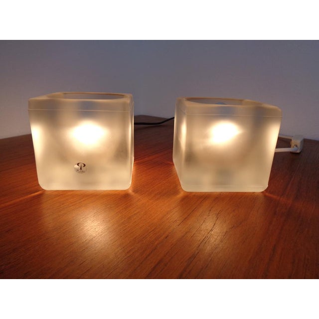 Glass Cube Table Lamps from Peill & Putzler, 1970s, Set of 2 For Sale - Image 10 of 18